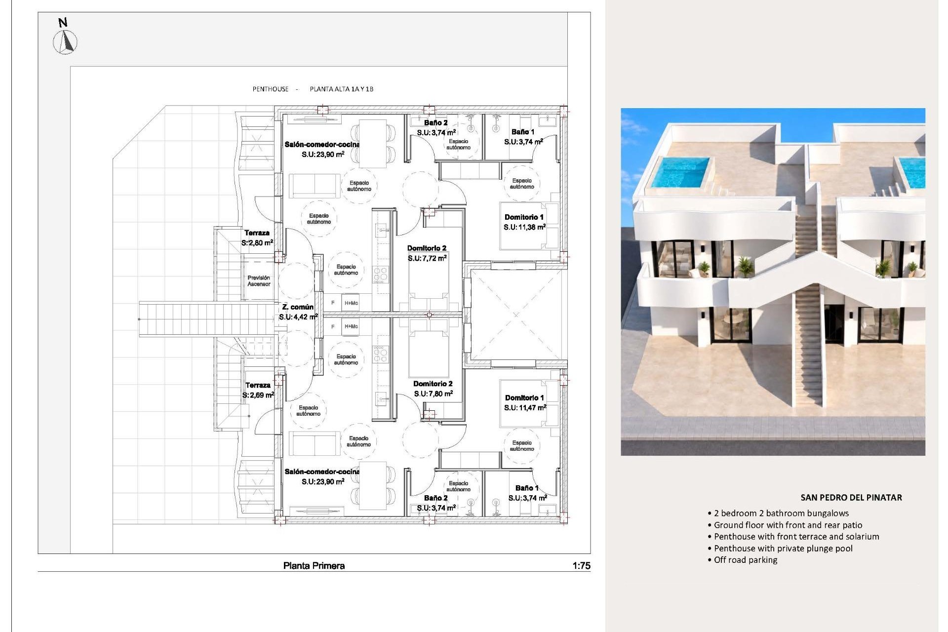 Nieuwbouw Woningen - Top Floor Bungalow -
San Pedro del Pinatar