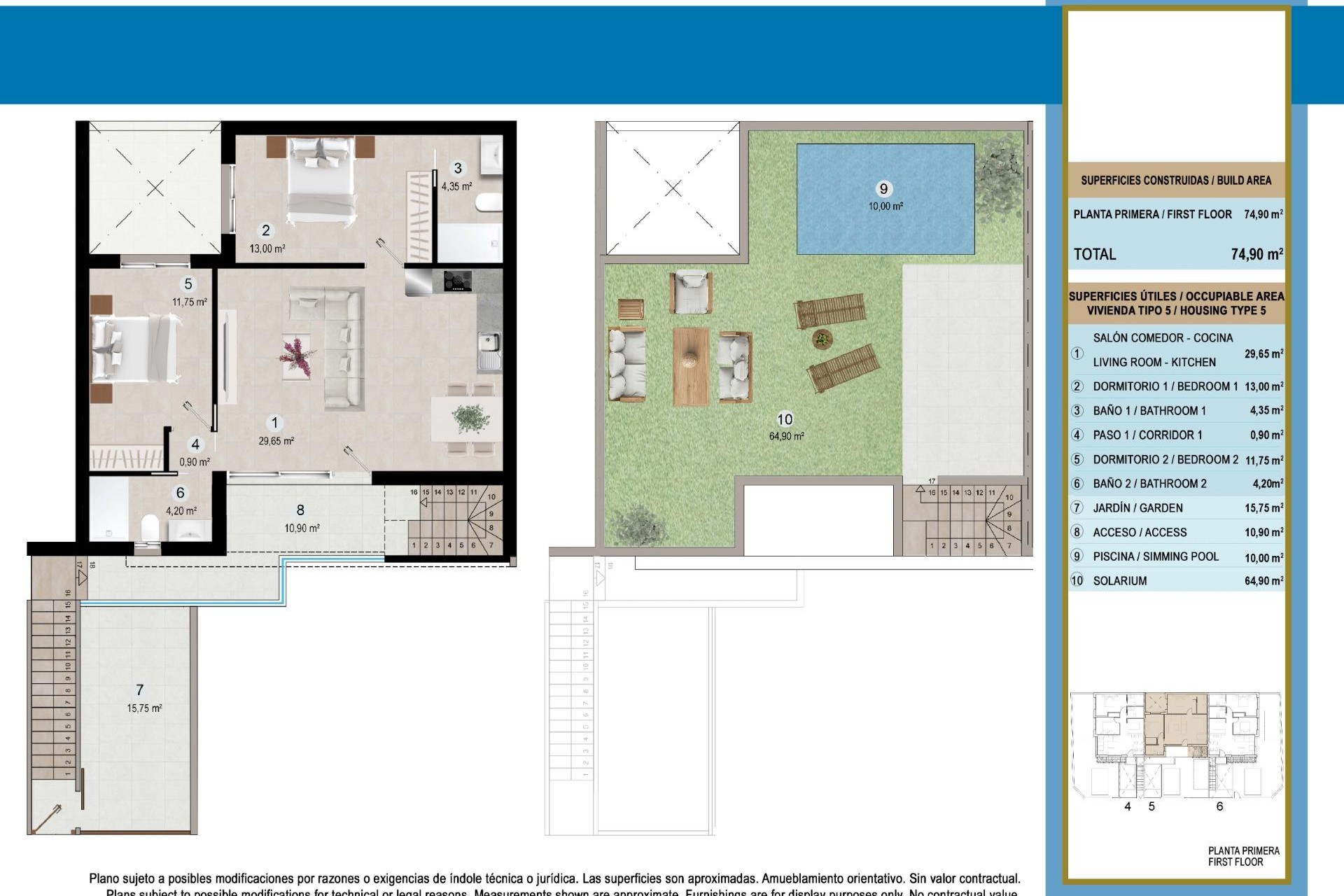 Nouvelle construction - Top Floor Bungalow -
San Pedro del Pinatar